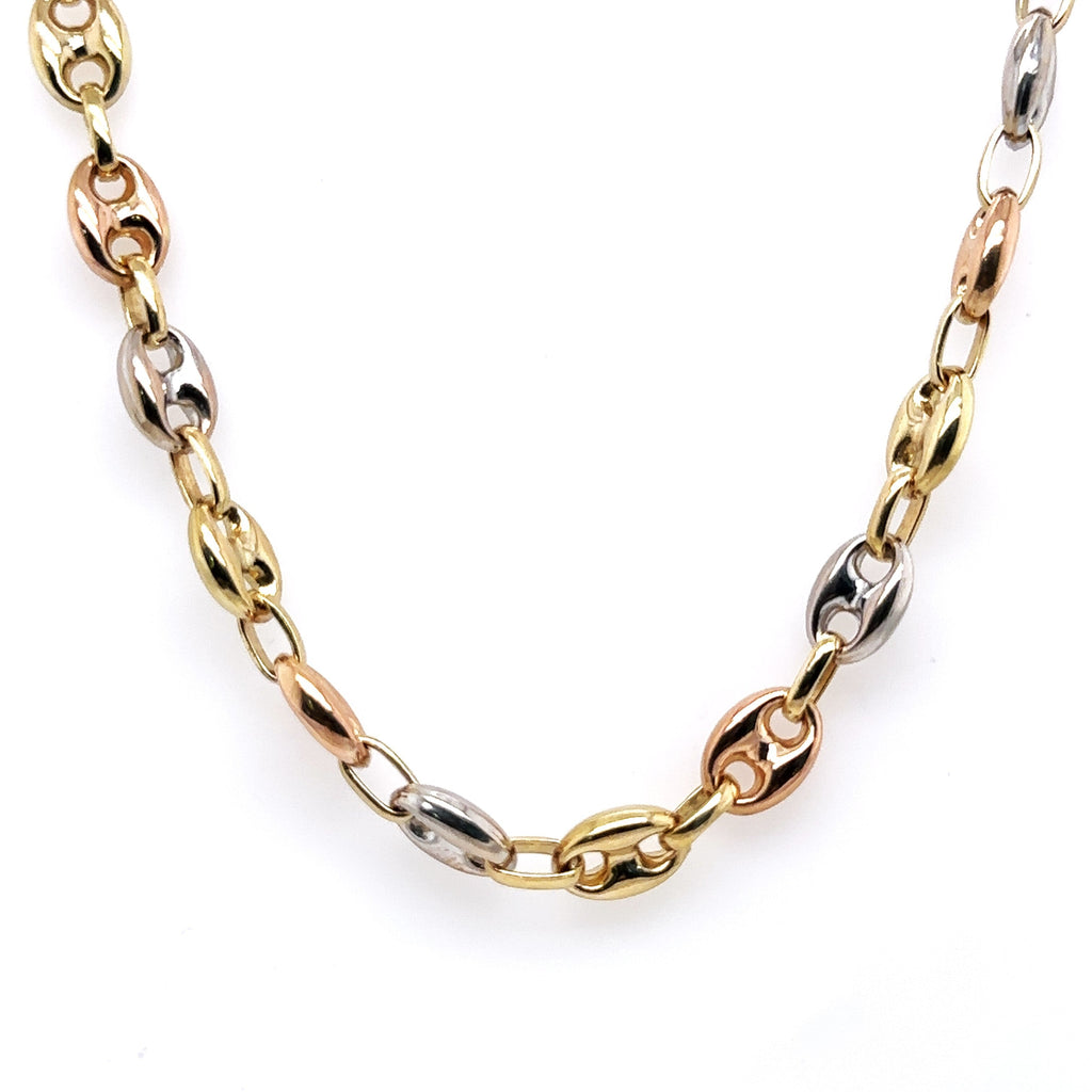 14K Tri Color Gold Puffed Gucci Chain, 25.0 G, 20" S107665