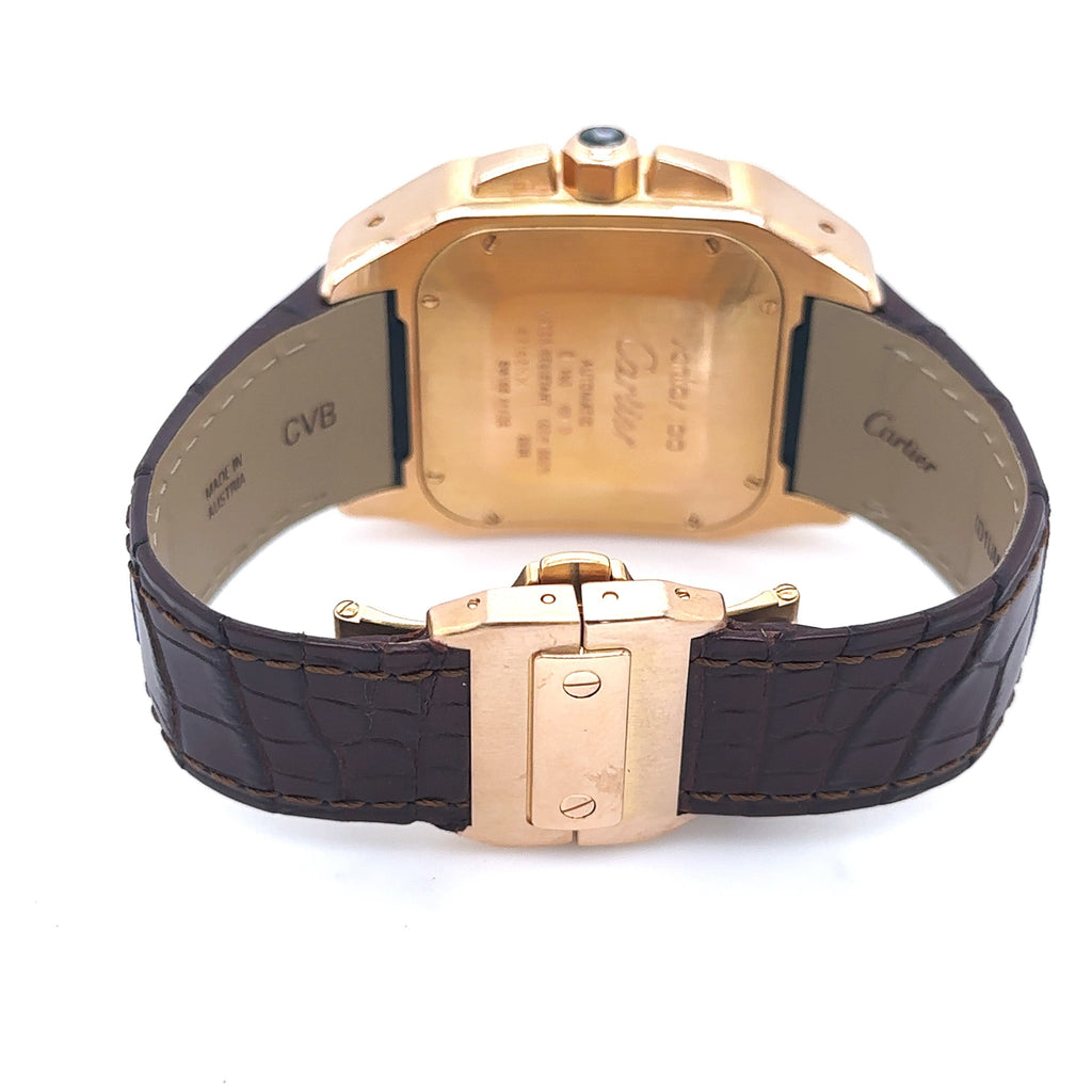 Cartier Santos Chronograph 18k ROSE GOLD AUTOMATIC 41mm Watch W20131Y1