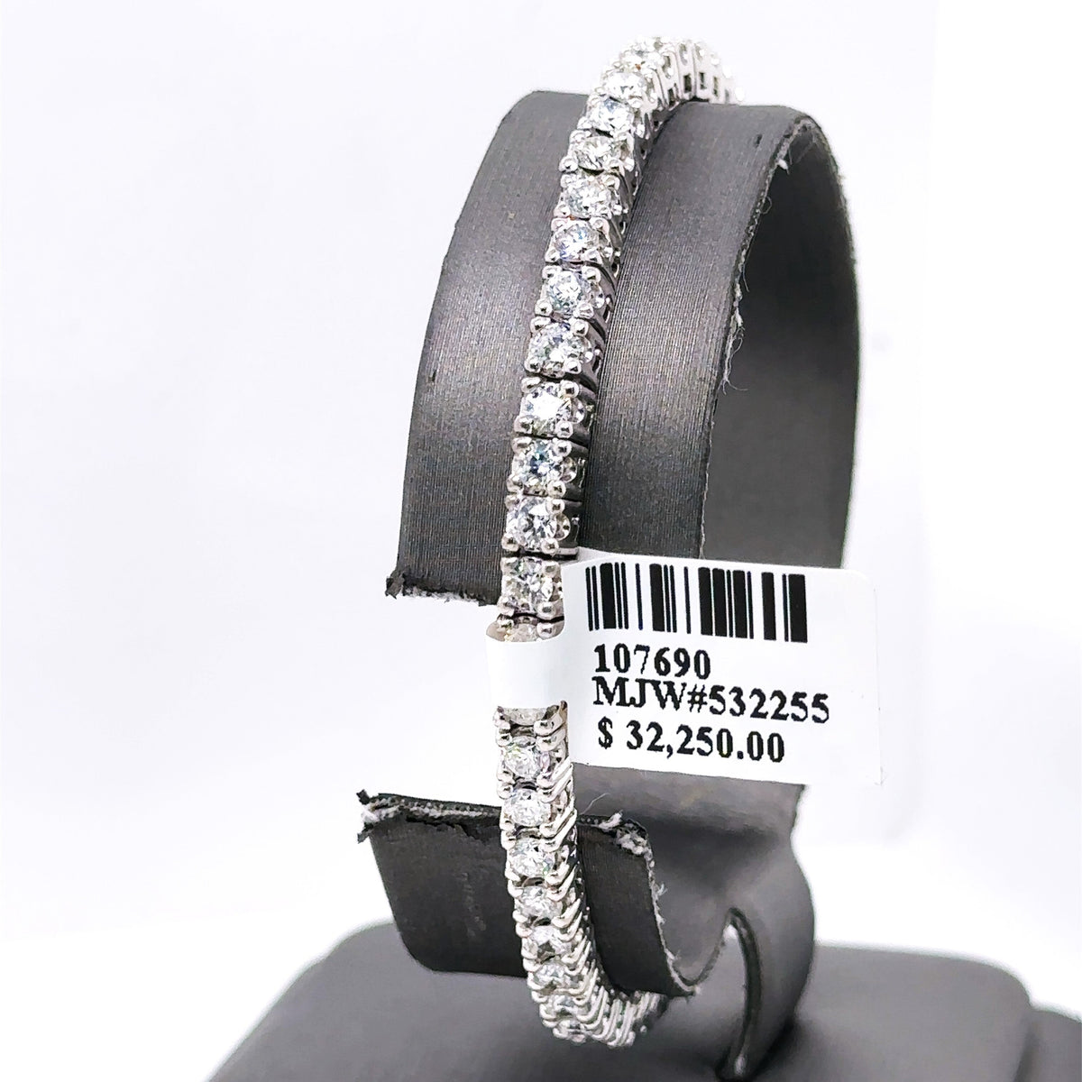 14k White Gold 4.90CT Diamond Ladies Stretched Bangle Bracelet, 18.2g, S107690