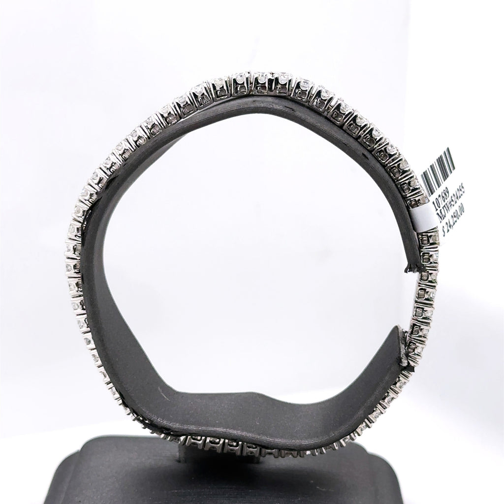 14k White Gold 4.40CT Diamond Ladies Stretched Bangle Bracelet, 14.5g, S107689