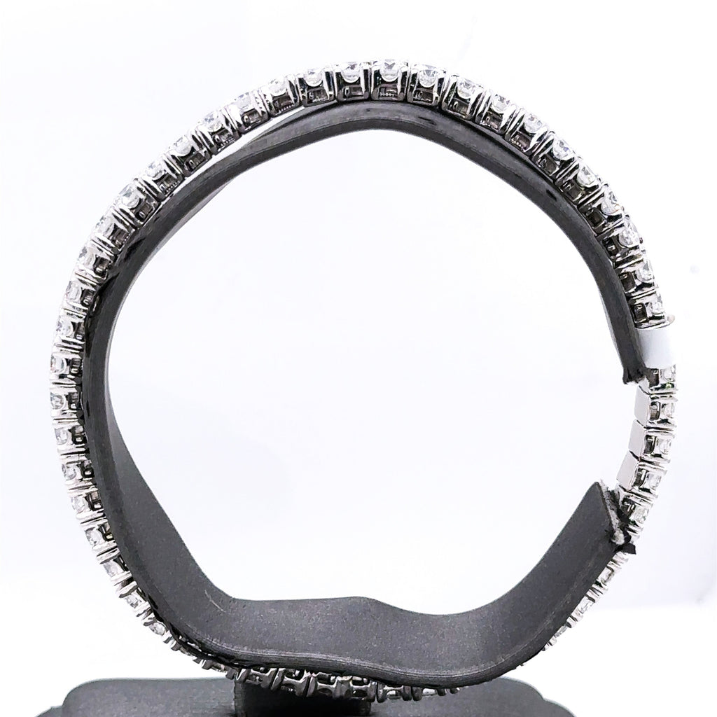 14k White Gold 7.00CT Diamond Ladies Stretched Bangle Bracelet, 16.9g, S107688