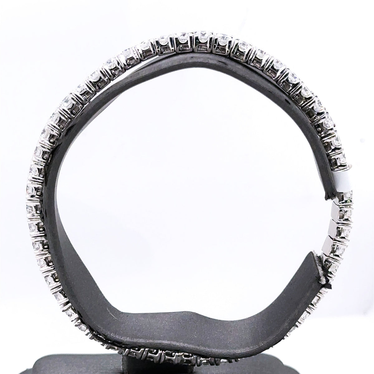 14k White Gold 7.00CT Diamond Ladies Stretched Bangle Bracelet, 16.9g, S107688