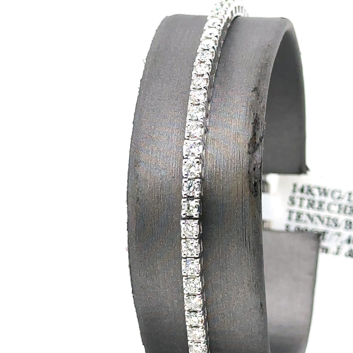 14k White Gold 2.75CT Diamond Tennis Ladies Stretched Bracelet, 7.4g,  S107321