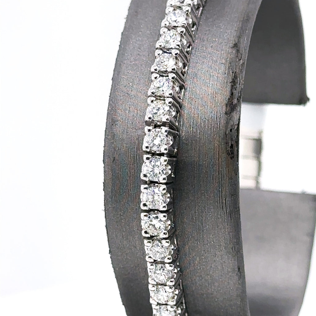 14k White Gold 4.90CT Diamond Ladies Stretched Bangle Bracelet, 18.2g, S107690