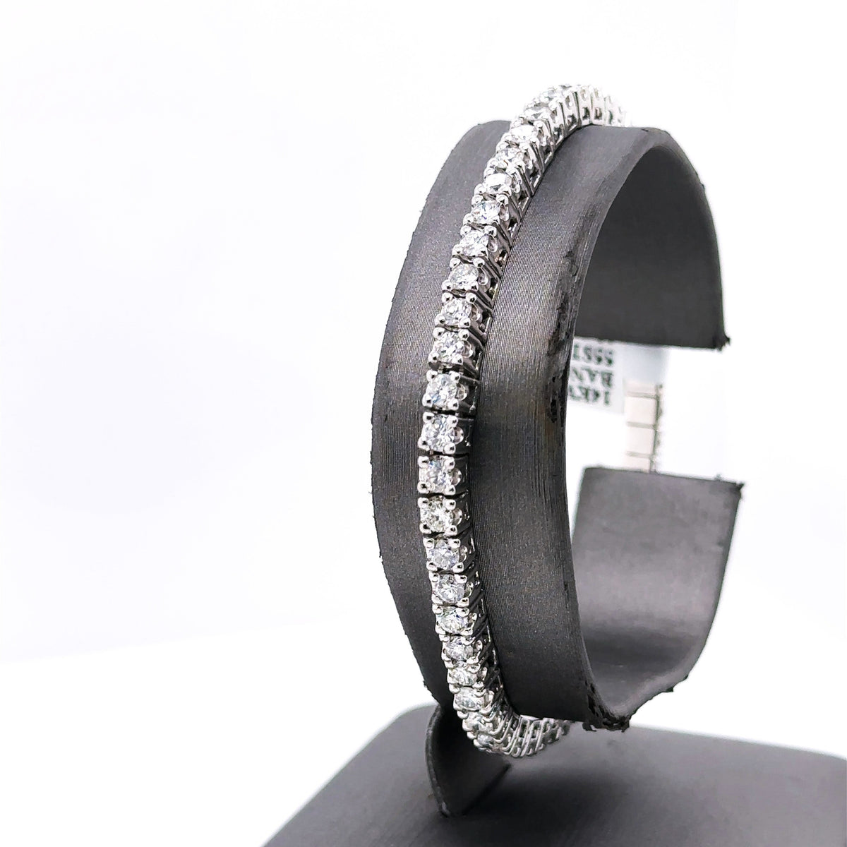 14k White Gold 4.90CT Diamond Ladies Stretched Bangle Bracelet, 18.2g, S107690