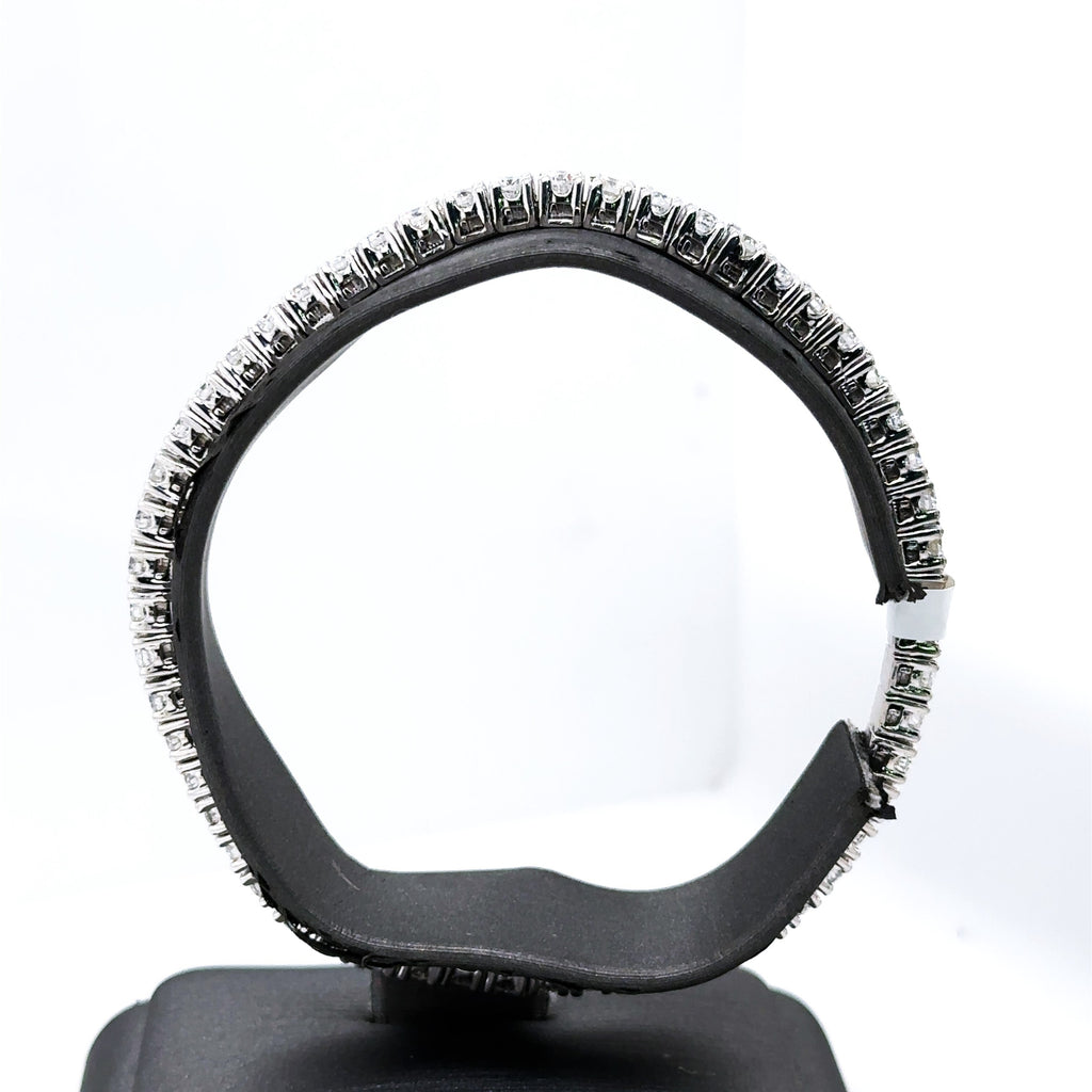 14k White Gold 4.90CT Diamond Ladies Stretched Bangle Bracelet, 18.2g, S107690