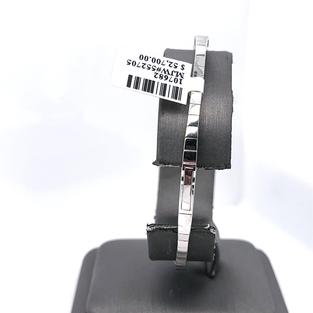 14k White Gold 5.75CT Diamond Flexible bangle Bracelet, 16.9g, S107682
