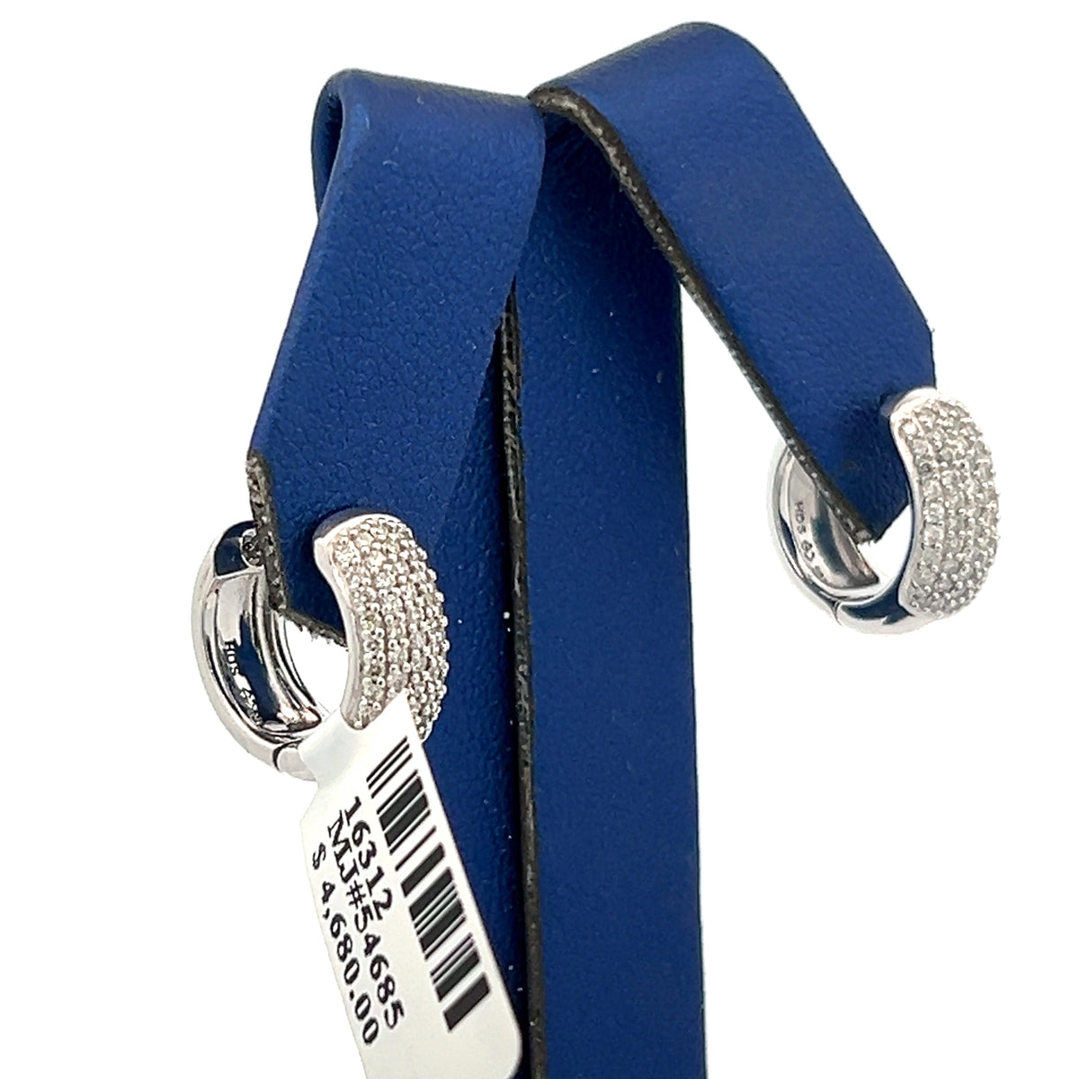 10k White Gold 0.75 CT Diamond Huggie Earrings, 4.8gm, s16312