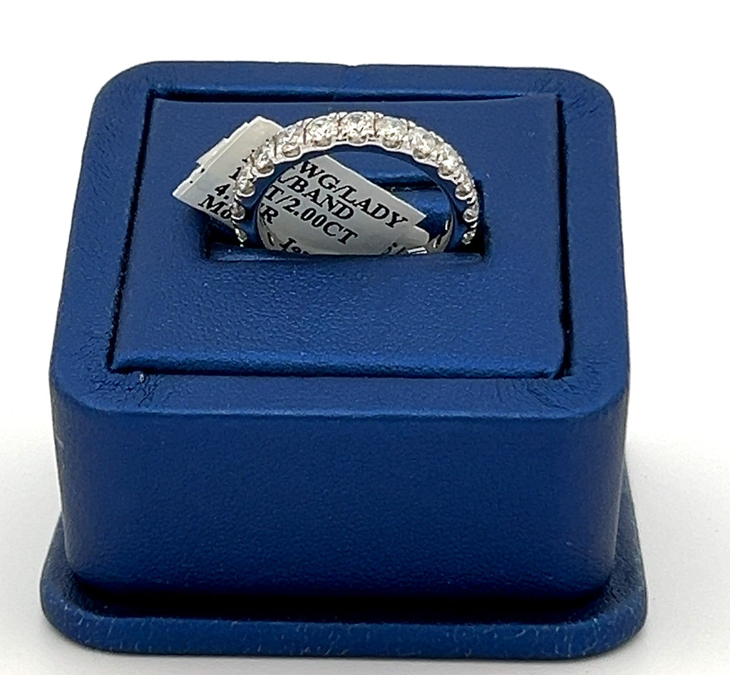 14k White Gold 1.75CT Baguette & Round Diamond Ring, 4.6gm, size 7 S16285