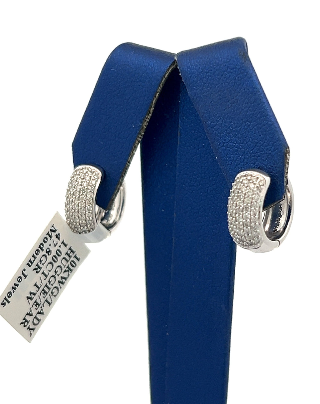 10k White Gold 0.75 CT Diamond Huggie Earrings, 4.8gm, s16312