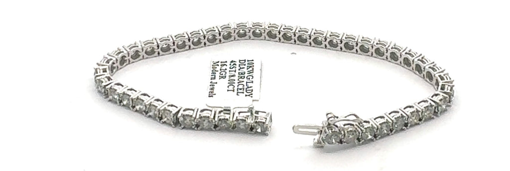 10k White Gold 7.75 CT Diamond Tennis Bracelet, 16.2gm, 7.5", S16295