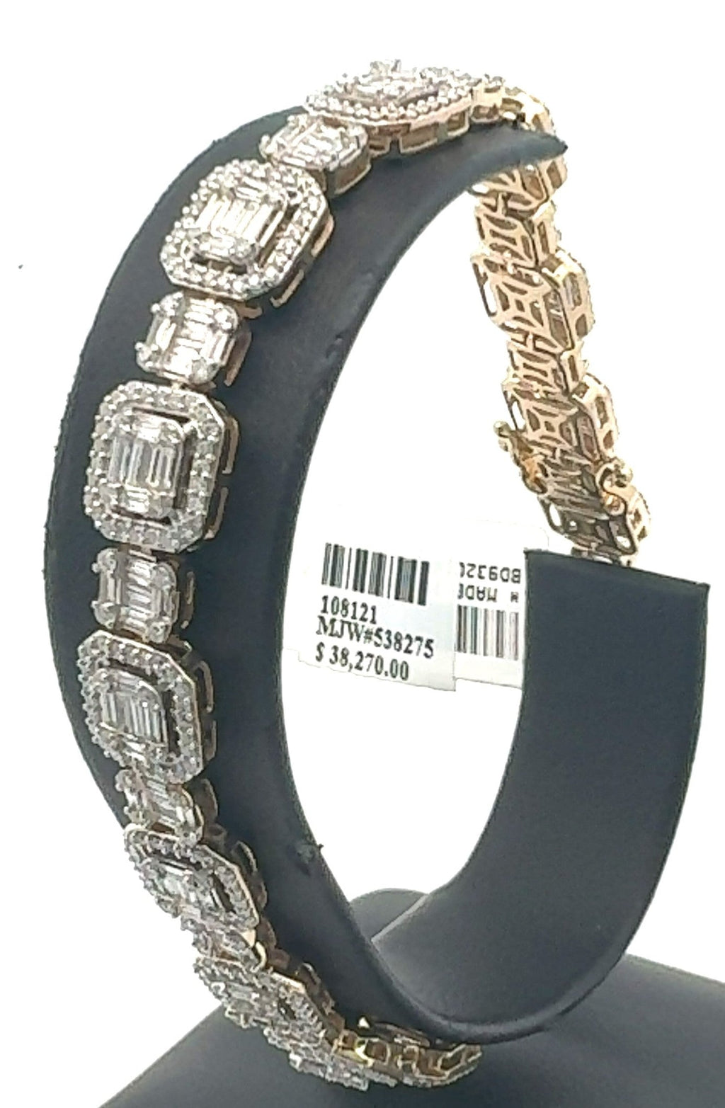 14k Yellow Gold 5.75 TCW Baguette Diamond Tennis Bracelet, 19.7GM, 8", S108121
