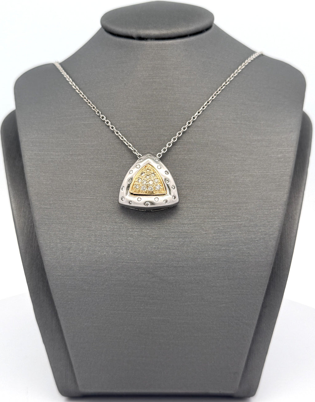 14k WYG 0.25 CT Diamond Ladies Pendant Necklace, 9.1g, S108791