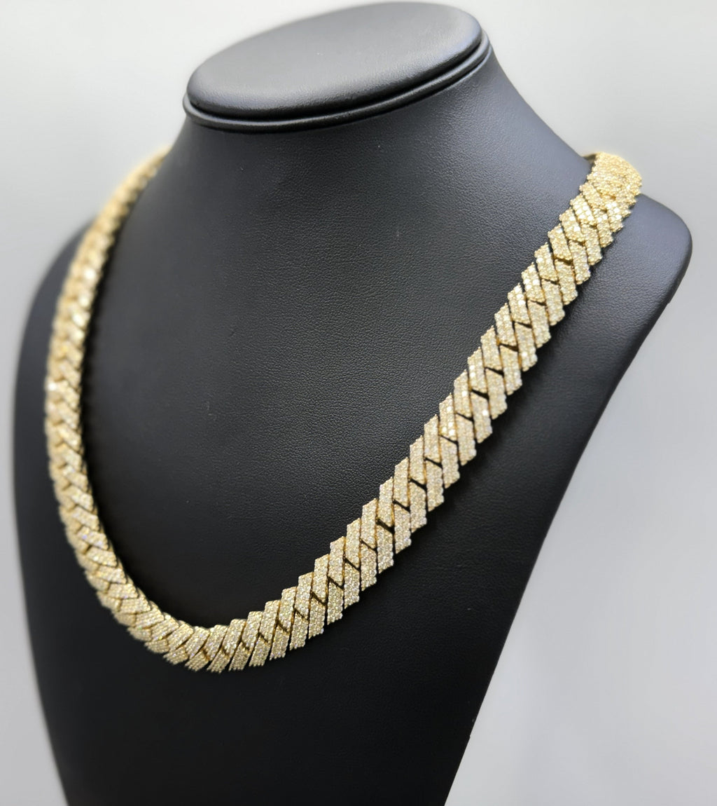 14k Yellow Gold 34.32 CT Diamond Cuban Link Chain 279.4g, S108795