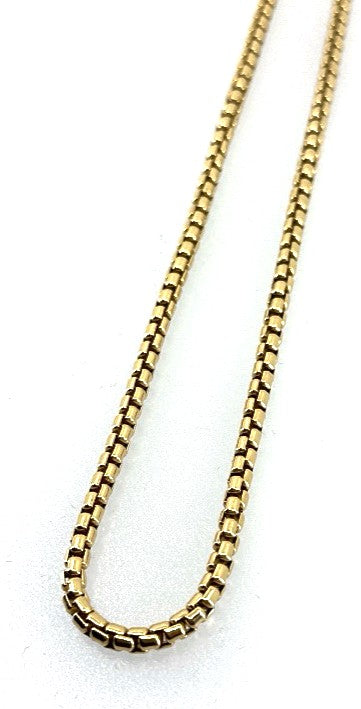 David Yurman 3.4 mm Men's Box Chain Necklace 18K Gold, 22", S108803 (Pre-owned)