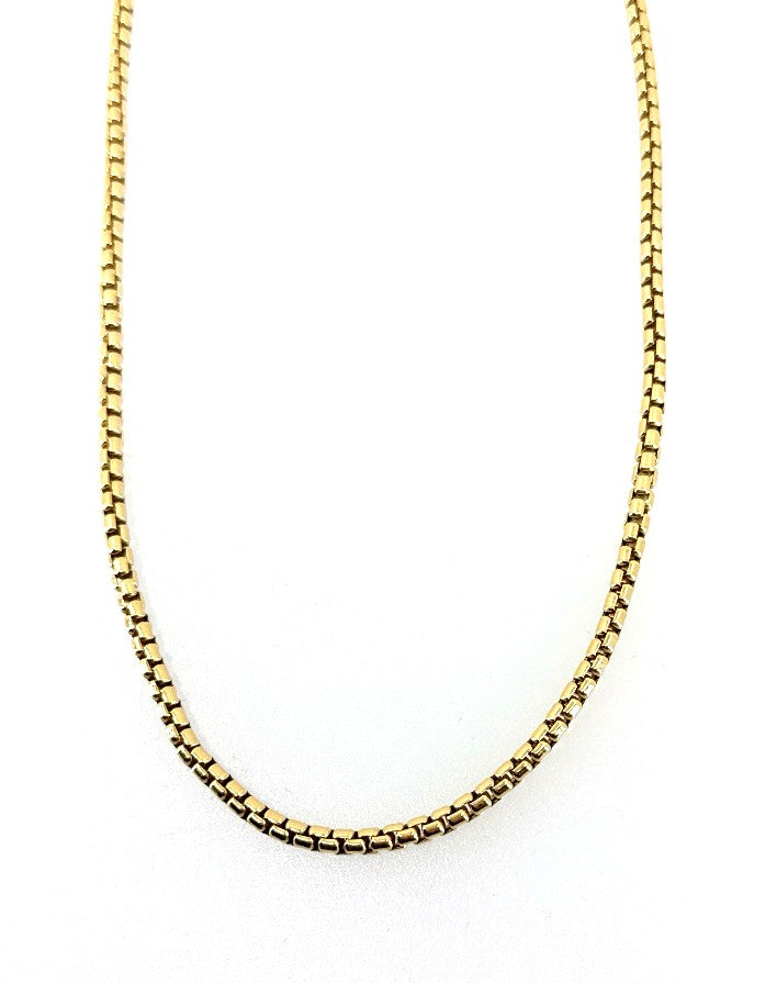 David Yurman 3.4 mm Men's Box Chain Necklace 18K Gold, 22", S108803 (Pre-owned)