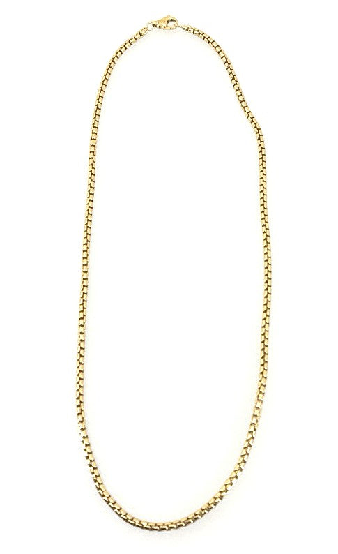 David Yurman 3.4 mm Men's Box Chain Necklace 18K Gold, 22", S108803 (Pre-owned)