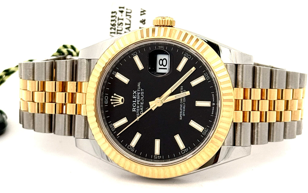 Pre-Owned Rolex Datejust 41mm 2 tone 18k Yellow Gold Watch 126333, Fluted Bezel, S108663