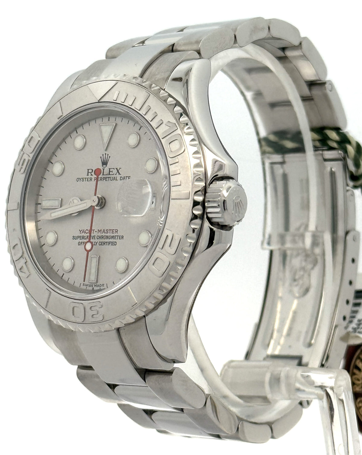 Pre-Owned Rolex Yacht Master 40mm Stainless Steel Watch 16622 Plat Bezel, S16645