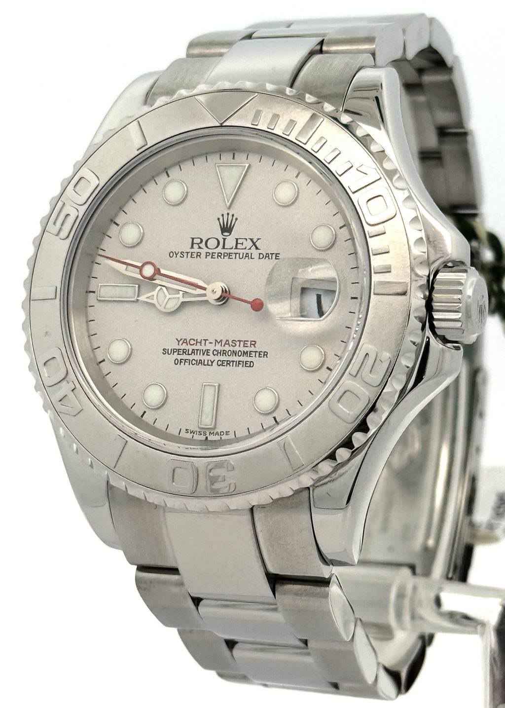 Pre-Owned Rolex Yacht Master 40mm Stainless Steel Watch 16622 Plat Bezel, S16645