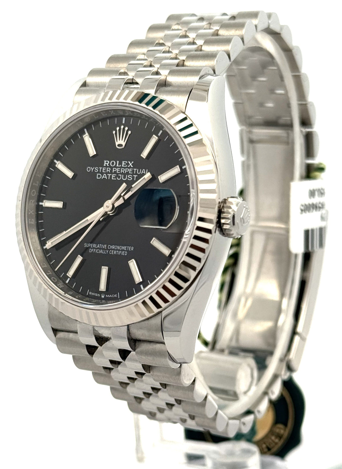 Pre-owned Rolex Datejust 36mm Stainless Steel Watch 126234 Gold Fluted Bezel, S107479