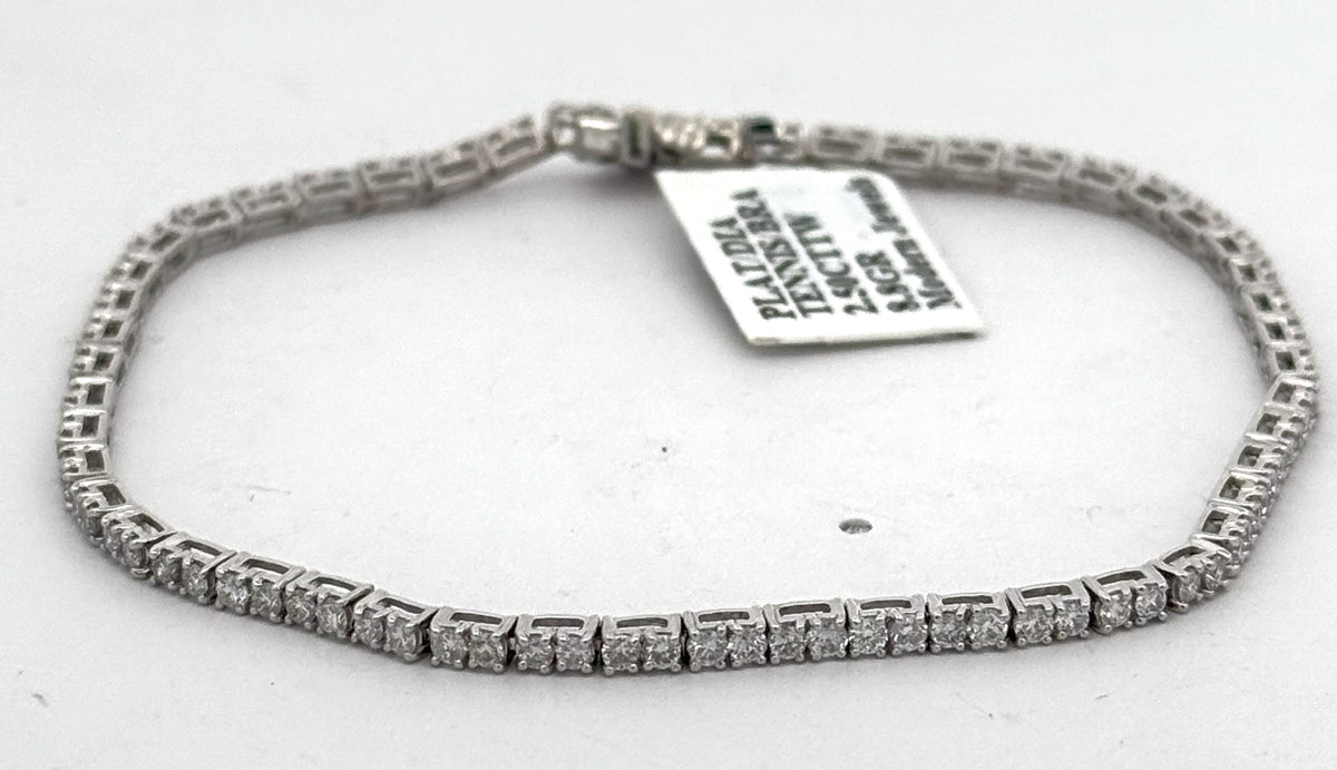 Platinum 2.50CT Diamond Tennis Ladies Bracelet, 8.8g, 7,5", S16502