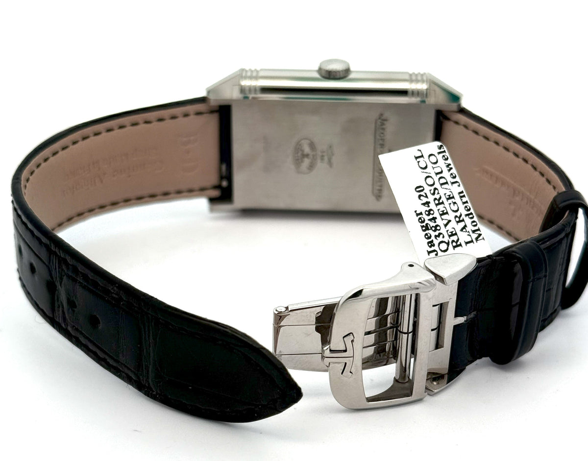 JAEGER LECOULTRE Reverso Classic Duoface Watch Q3848420 -Brand New!