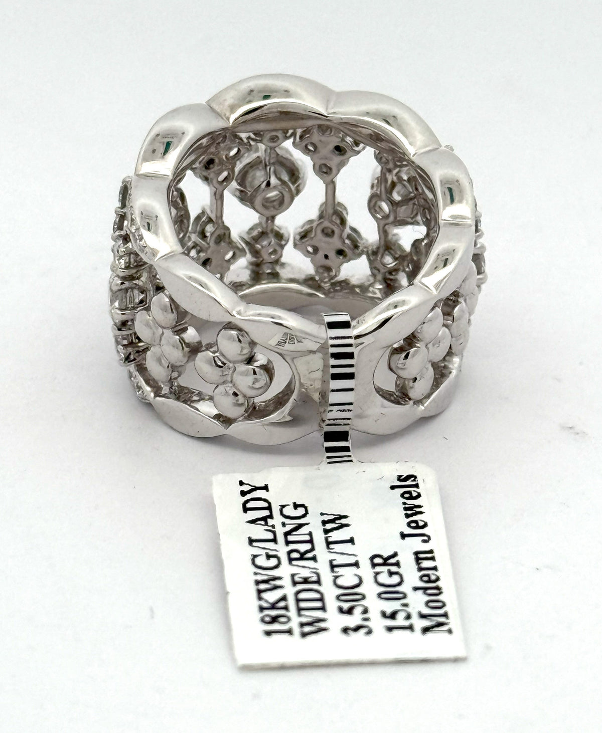 18K White Gold 3.5CT Diamond Ladies Cocktail Ring, 15.0gm Size 6 S16552