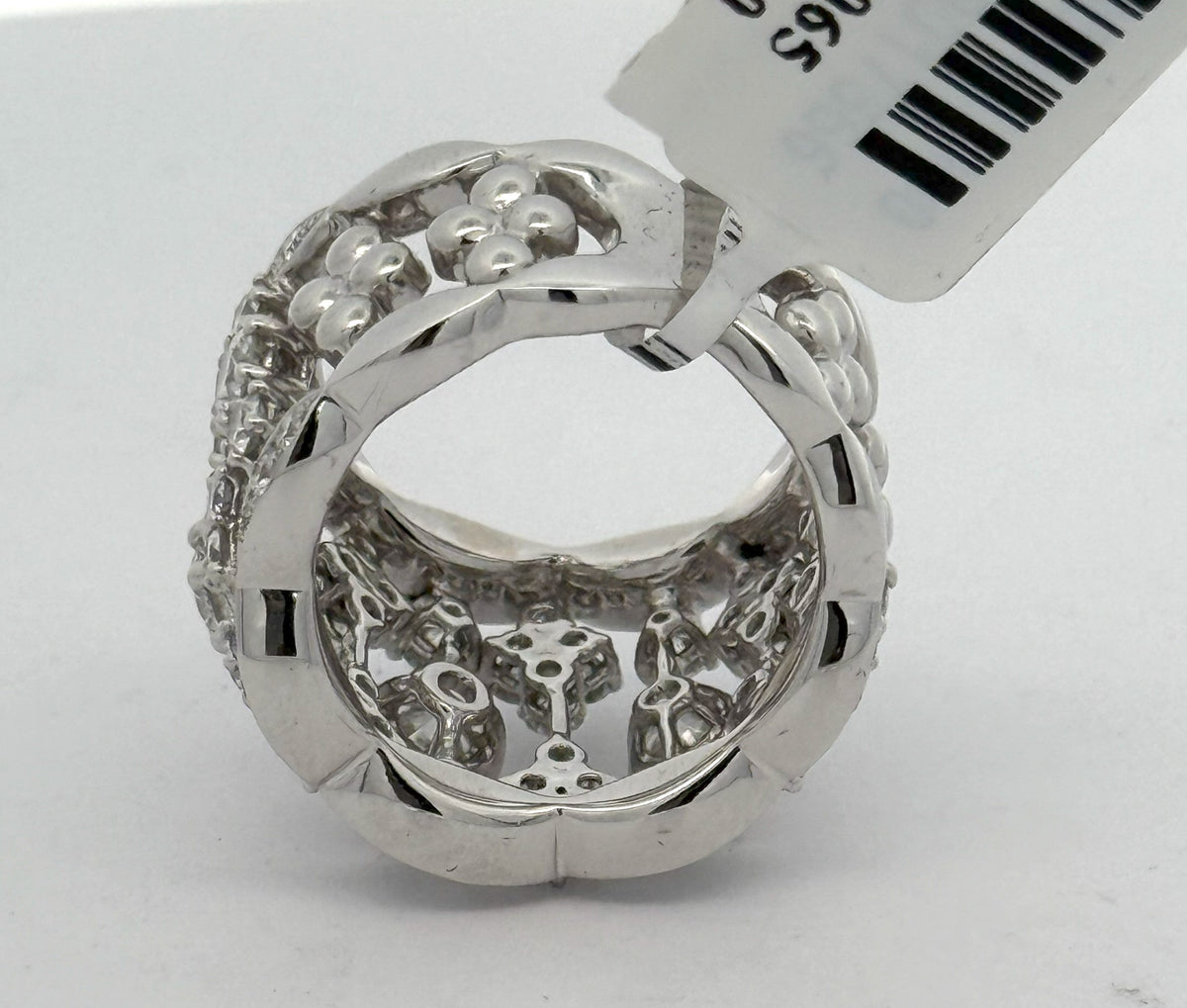 18K White Gold 3.5CT Diamond Ladies Cocktail Ring, 15.0gm Size 6 S16552