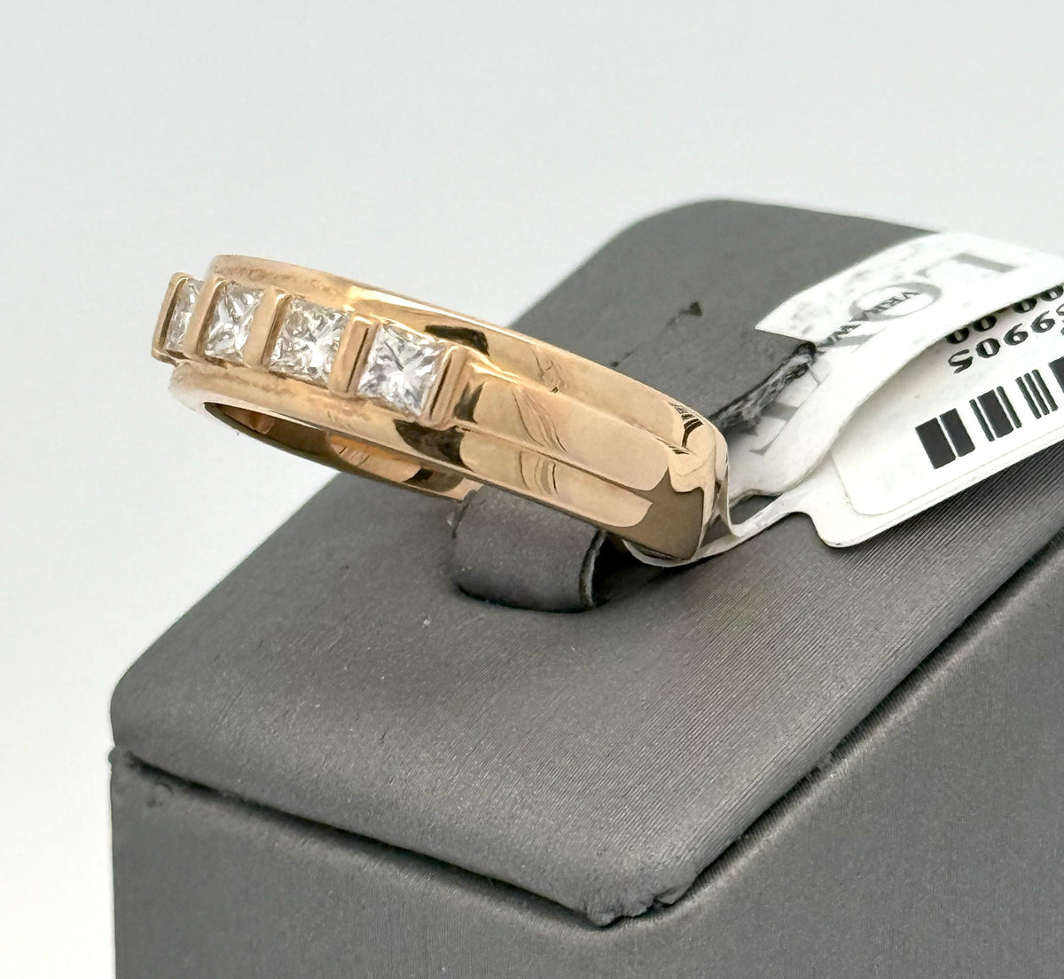 14k Yellow Gold 1.0CT Princess Diamond Men's Wedding Band 6.3g Size 10 S16548