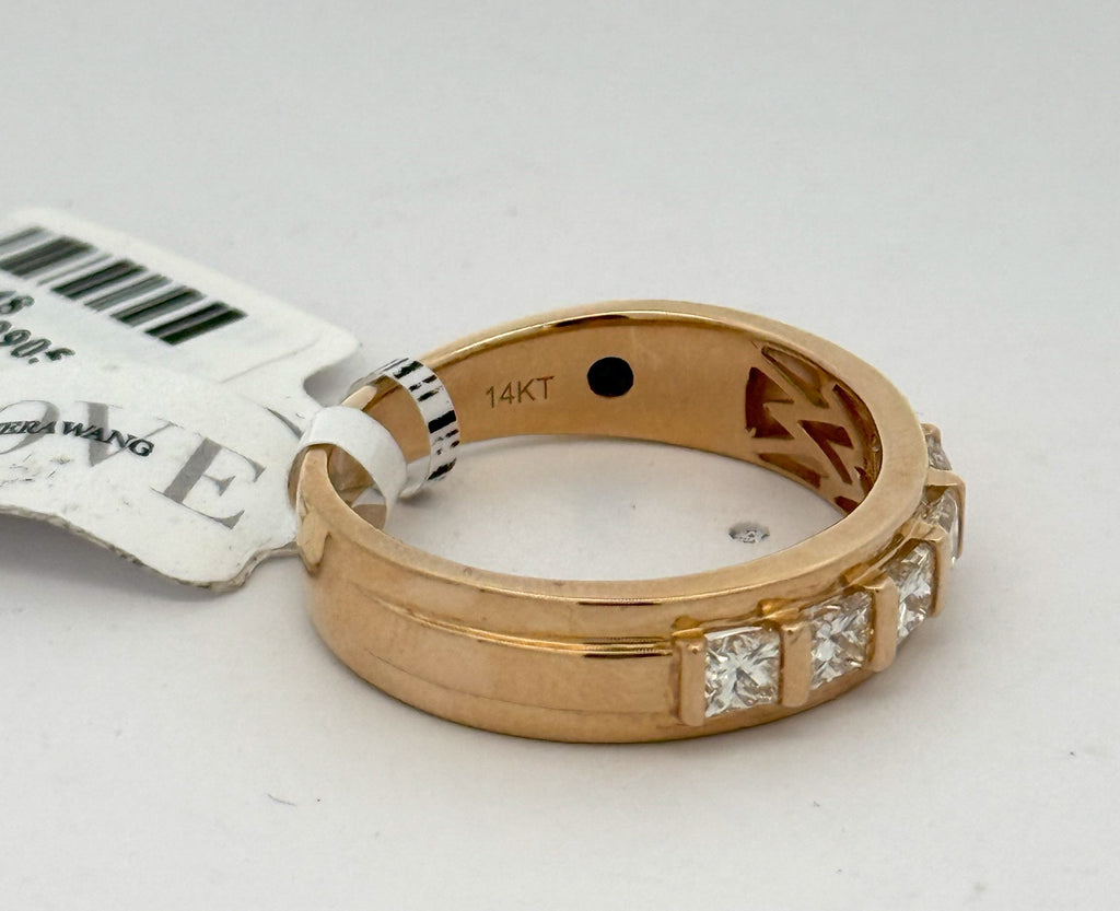 14k Yellow Gold 1.0CT Princess Diamond Men's Wedding Band 6.3g Size 10 S16548