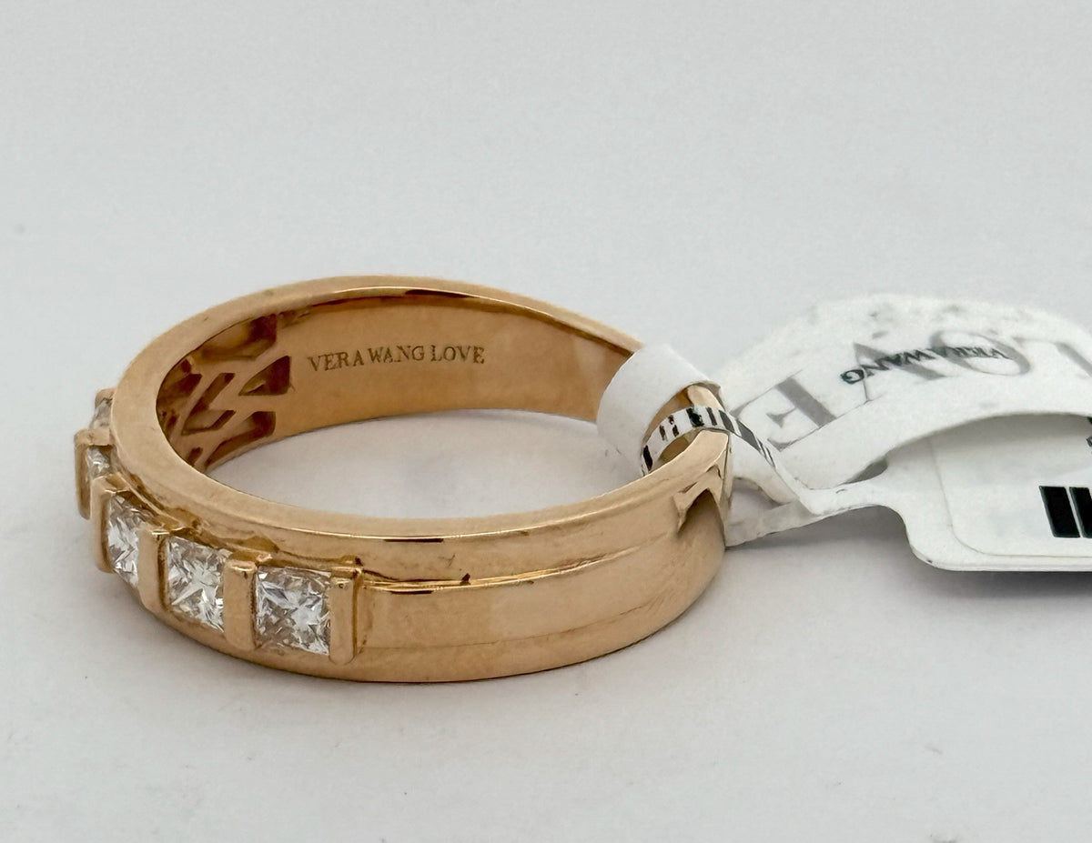 14k Yellow Gold 1.0CT Princess Diamond Men's Wedding Band 6.3g Size 10 S16548