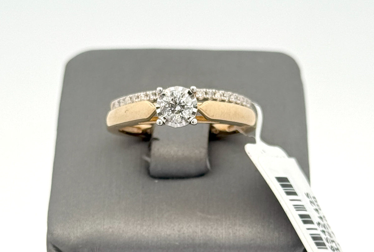 10k Yellow Gold 0.50 CT Diamond Wedding & Engagement Ring Set, 3.9g, S16543