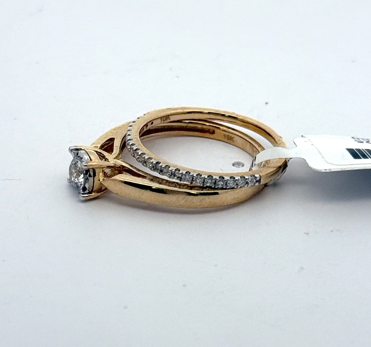 10k Yellow Gold 0.50 CT Diamond Wedding & Engagement Ring Set, 3.9g, S16543