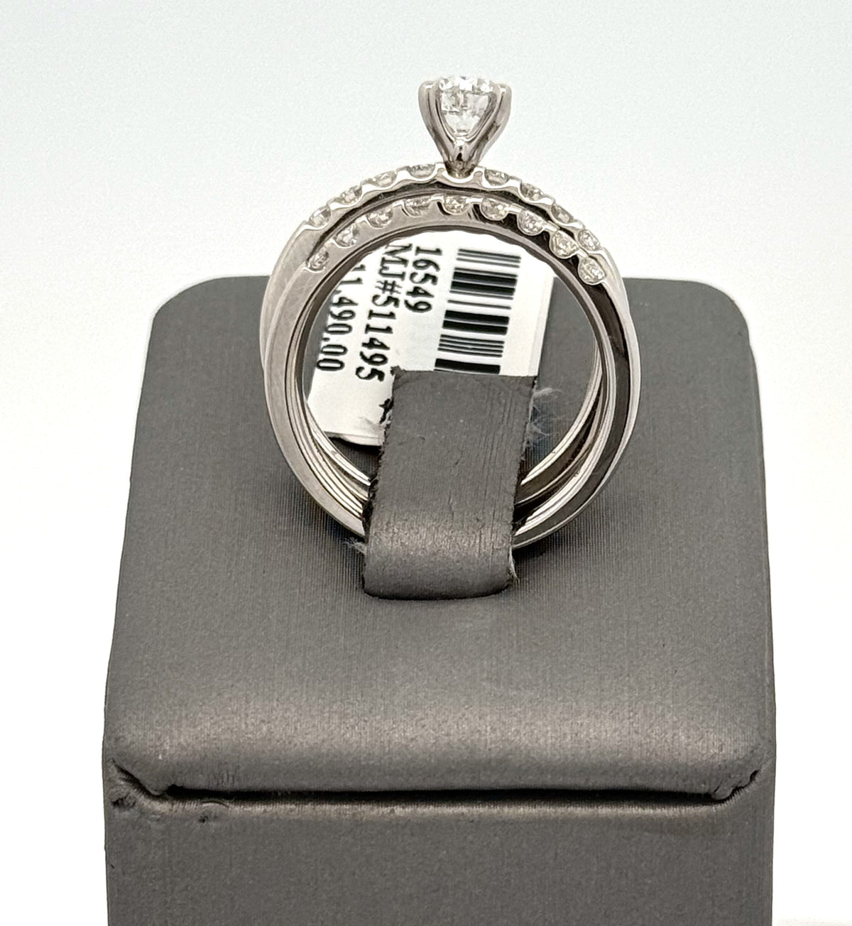 Platinum 1.50 CT Diamond Engagement Ring Set, Size 7, 9.3gm, S16549