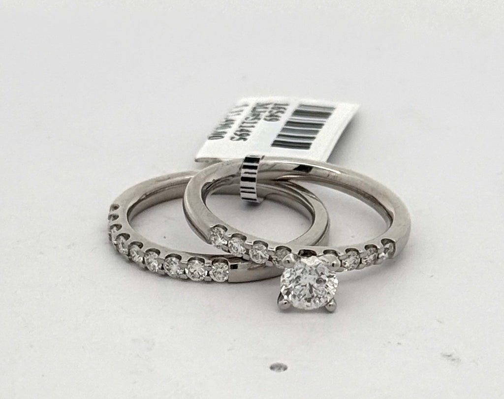 Platinum 1.50 CT Diamond Engagement Ring Set, Size 7, 9.3gm, S16549