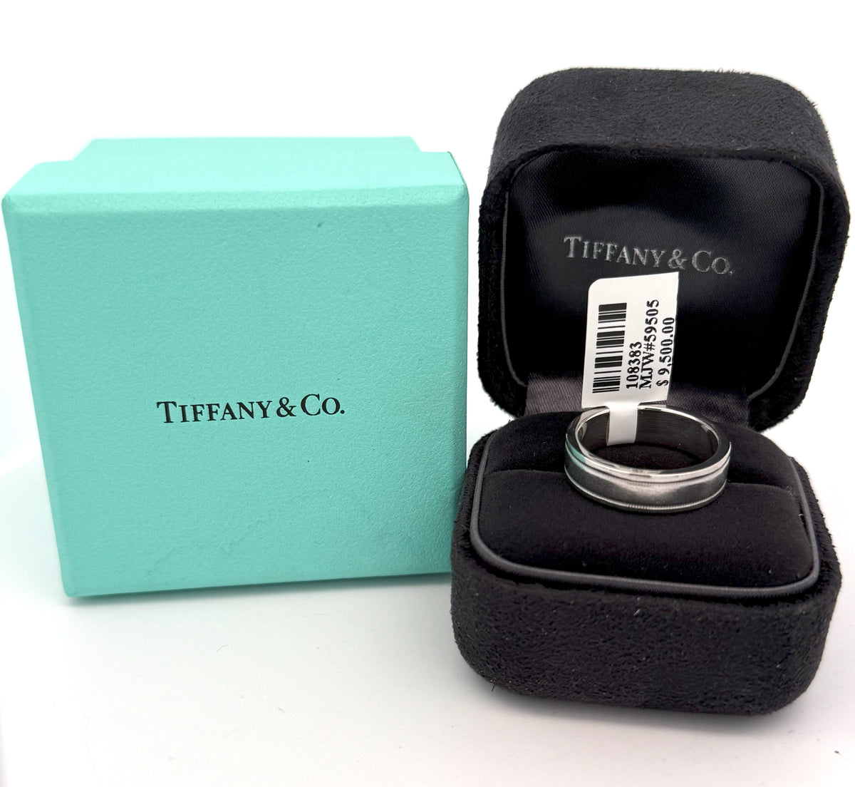 Tiffany & Co. Platinum Men's Wedding Band, 13.2gm, Size 8, S108383