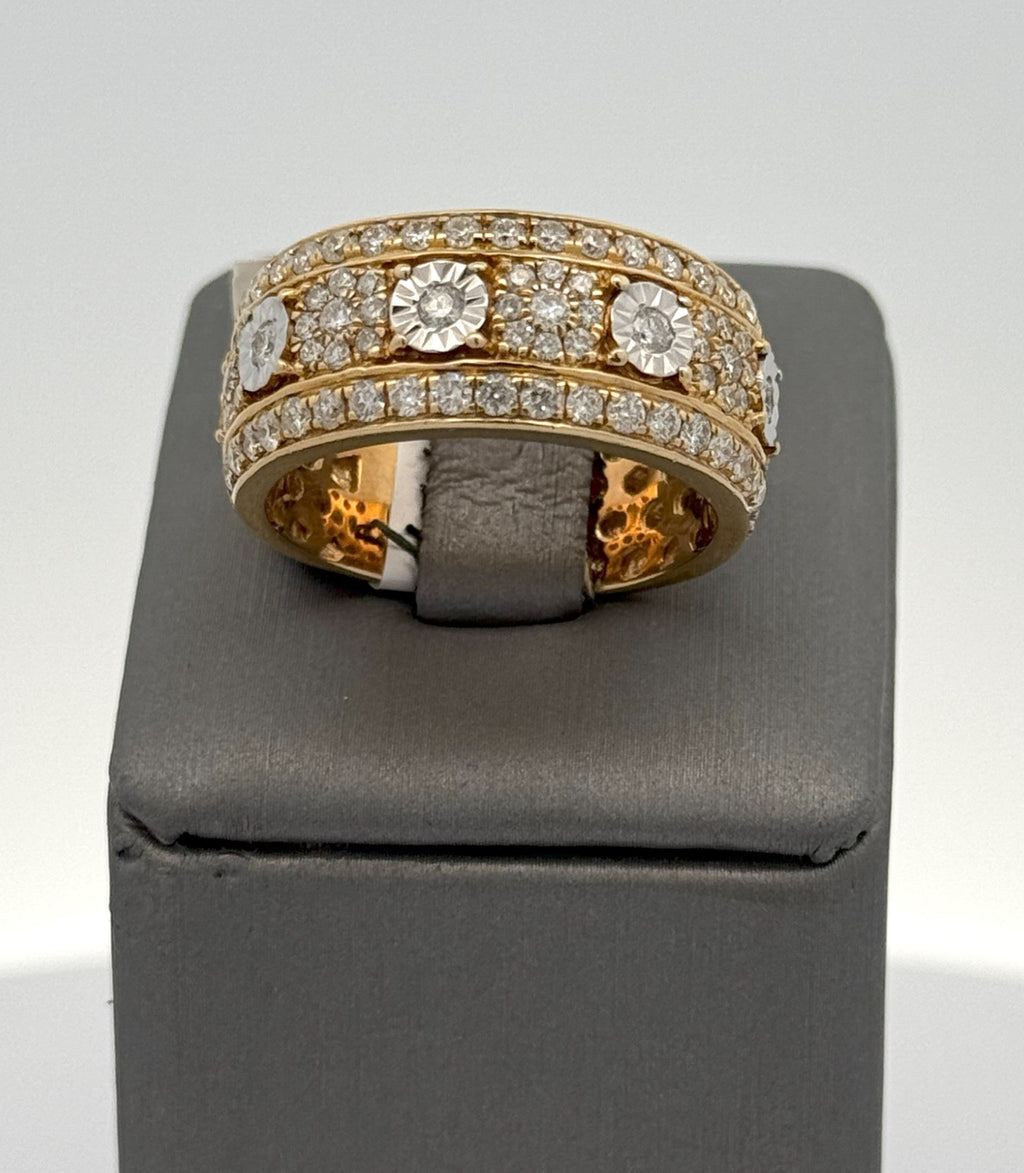 14k White Gold 1.50 CT Diamond Men's Wedding Band, 12.4g, Size 11, S104754
