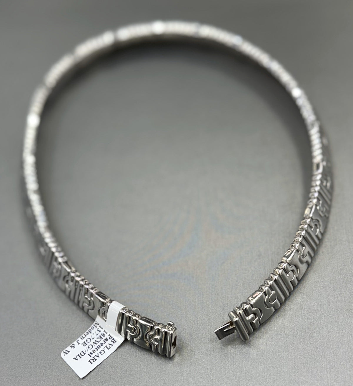 Vintage 18K White Gold Bulgari Parentesi Necklace, 137.7gm, 16 Inches (Pre-owned)