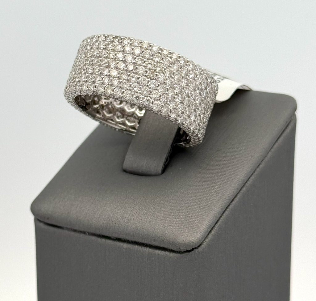 14k White Gold 7.5CT Diamond Men's Pave Band, 9.4g, Size 11.25, S107463