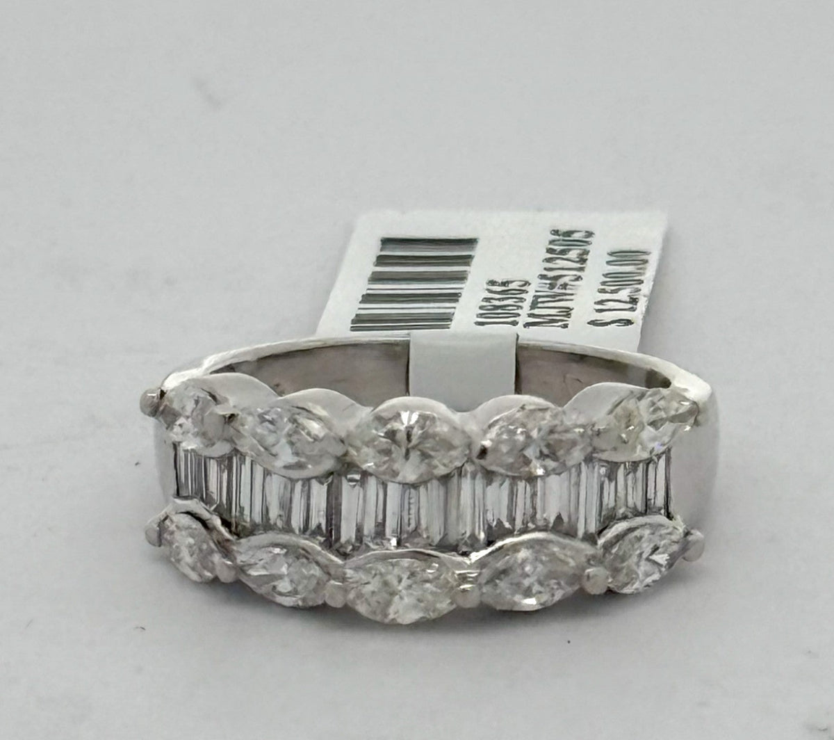 Platinum 1.50CT Baguette & Marquise Diamond Ring, 8.0gm, Size 6.5 S108365