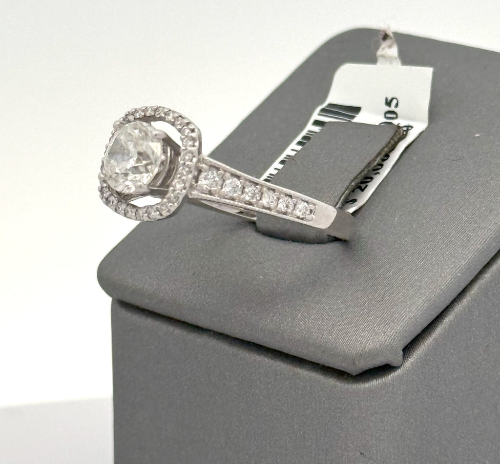 14K White Gold 1.25 CT Diamond Engagement ring, Size 7, 3.9g S107646