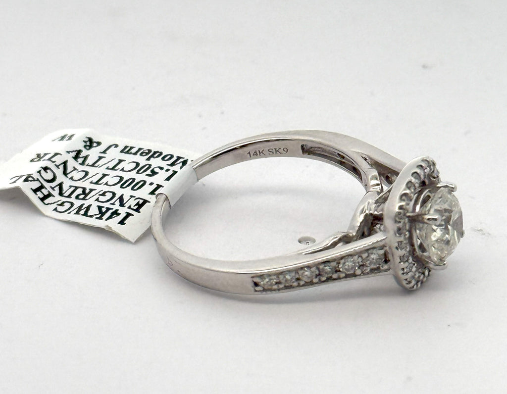14K White Gold 1.25 CT Diamond Engagement ring, Size 7, 3.9g S107646