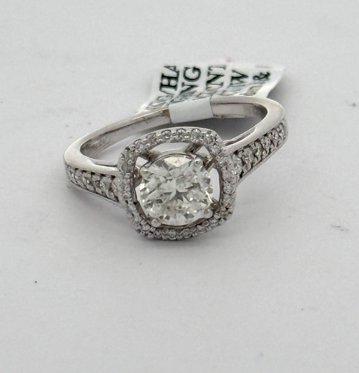 14K White Gold 1.25 CT Diamond Engagement ring, Size 7, 3.9g S107646