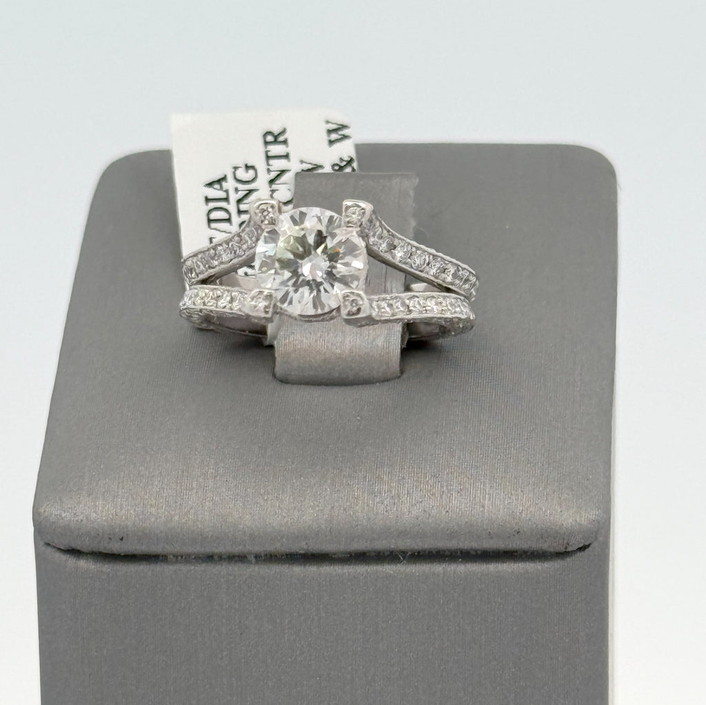 Platinum 2.00 CT Diamond Engagement Ring, 7.3g, Size 4.5, S107266