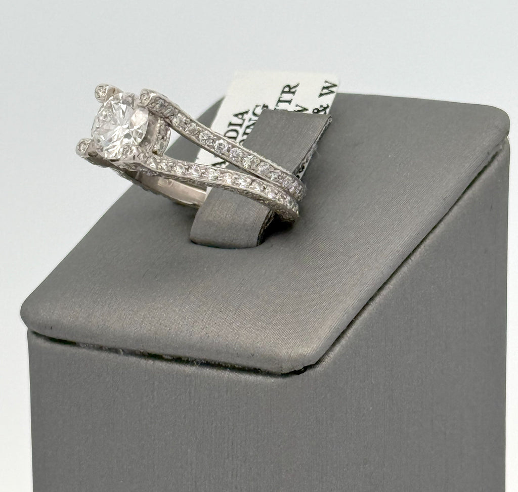Platinum 2.00 CT Diamond Engagement Ring, 7.3g, Size 4.5, S107266