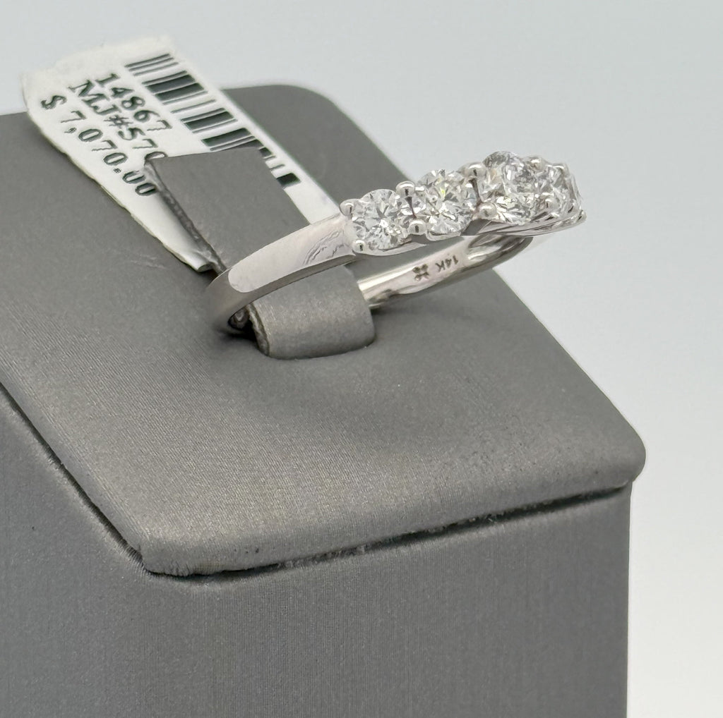 14k White Gold 1.15CT Round Diamond Ring, 2.8gm, Size 7.5 S14867