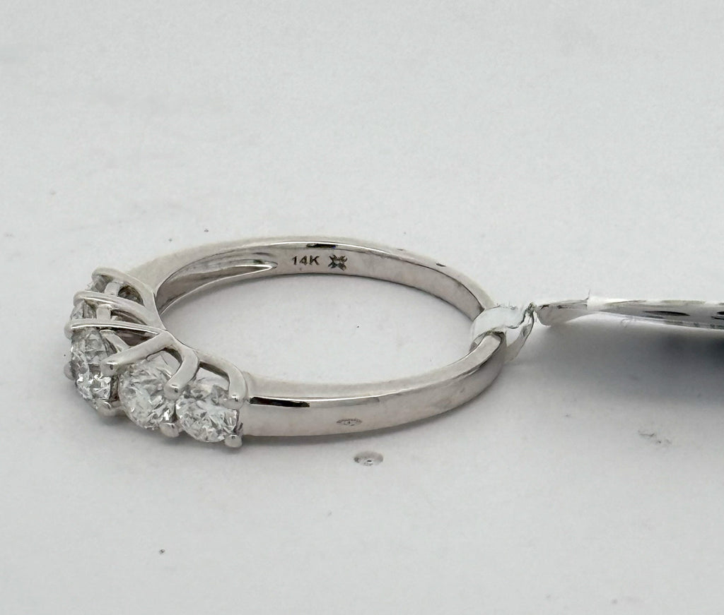 14k White Gold 1.15CT Round Diamond Ring, 2.8gm, Size 7.5 S14867
