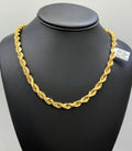 18k Yellow Gold Men's Rope Chain Necklace, 129.4gm, 7.5mm, 24", S108398