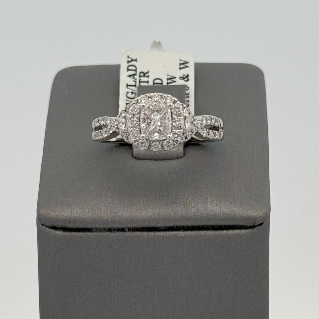 14k White Gold 0.75CT Diamond Engagement ring, Size 7,75, 4.1g S106984